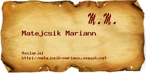 Matejcsik Mariann névjegykártya